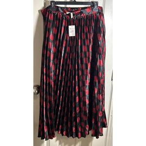 Truth nyc Maxi Skirt, Women's XL, Black With Red Polka Dots Rayon